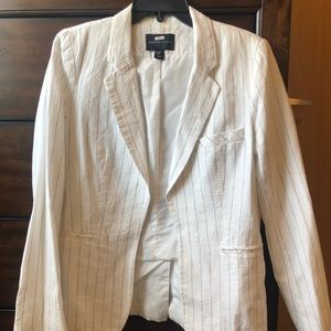 White pin striped blazer